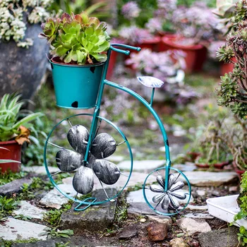 Пасторальное желязо художествен ретро-оформяне на стария си велосипед, настолна стойка за саксиите, за Украса на балкона и градината, украса от пода до пода