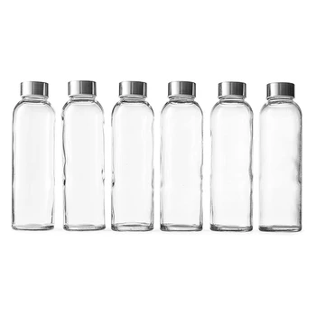 18 Мл, Прозрачни стъклени бутилки с най-високо съдържание на боросиликата, спортна бутилка за вода, стъкло, с капаци, естествено, не съдържа BPA, екологично чиста, за направата на сок