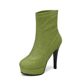 2023 Новите есенни модни темпераментни дамски обувки на висок ток, водоустойчив модни обувки на платформа голям размер T13-8