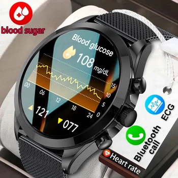 2023 Смарт часовници за измерване на нивото на глюкоза в кръвта за мъжете Здраве ЕКГ + ТОЧКИ за Мониторинг на кръвното налягане, Температурата на тялото, Bluetooth Предизвикателство движение Smartwatch