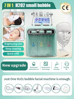 2023 съвсем нова актуализация на 7-в-1 водороден пузырьковый радиочестотни козметичен уред за лифтинг на лицето, инструмент за дермабразио, скрубер за кожата на лицето.