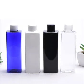 250 мл, е квадратна пластмасова бутилка, пластмасови контейнери с винт на капака, бутилки за измиване с шампоан, опаковки за почистване с пластмасов капак на винт