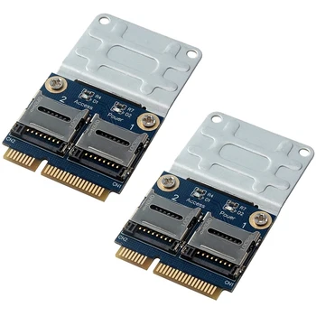 2X2 SSD HDD за лаптоп Двойна Micro SD SDHC SDXC TF за четене на карти памет, Mini Pcie, Mpcie за 2 мини SD-карти