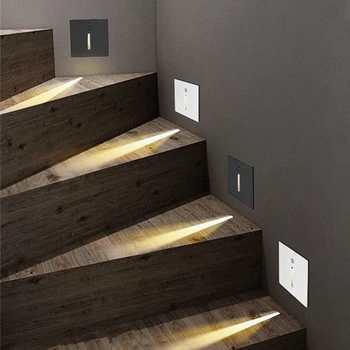 3 W-вградени led монтиран на стената лампа за помещения с датчик за движение PIR, лестничный лампа 85-265 В степенна стълбище, коридор, стълбищна пътека, осветление за коридор