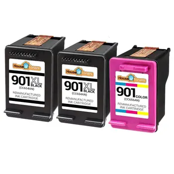 3 Опаковки касети 901XL CC654AN CC656AN за HP Officejet J4660 J4680 4500