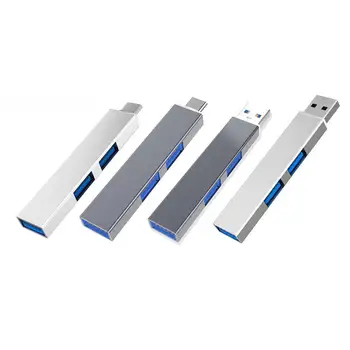 3-портов USB 3.0 USB hub 2.0 Multi Type-C Ultra Slim Дърва Хъб Използвайте адаптер за захранване, Multiple Expander 2.0 USB 3.0 Хъб
