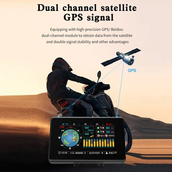 4-инчов преносим GPS навигатор за мотоциклети на открито IP67 Водоустойчив Bluetooth-рекордер за колоездене със сензорен екран