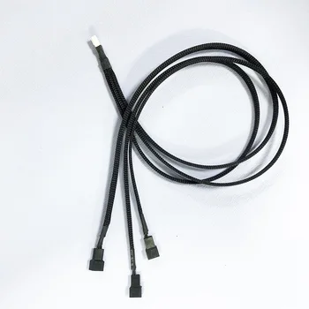 4-пинов кабел на вентилатора с Pwm разветвителем от 1 до 3 начина, черни ръкави, удължител с дължина 30 см, жак за удлинительных кабели PWM