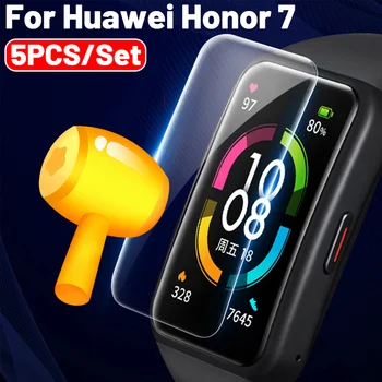 5 бр., прозрачна хидравлична филм от TPU с пълно покритие за Huawei Watch, мека защитно фолио за екран за Huawei Honor 7, аксесоари за умен часа