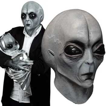 51 Област на НЛО Маска с черепа на чужденец Cosplay Тялото извънземни латексови маски Каска Хелоуин Карвинг Костюм за парти Подпори