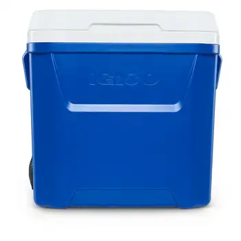 60-килограммовый хладилник за лед с колела, синьо