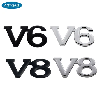 AQTQAQ 1 БР. 3D Цинк Сплав V6 и V8 Премиум Автомобилна Емблема на Иконата на Етикети Странично Крило на Задния Багажник Стикер за Автомобил, Suv Камион, Нов Мотоциклет