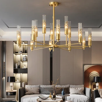 AiPaiTe модерен led бронзов медальон лампа за хранене, луксозен стъклен кръг/дългият висящ лампа за дневна, спалня