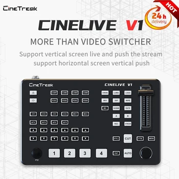 Cinetreak Cinelive V1 FHD мультиформатный Видеомикшерный ключ 4-Канален HDMI-съвместим преминете директно излъчване с управление на PTZ камера