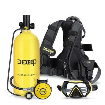 DIDEEP 3Л X6000 Екипировка за гмуркане и гмуркане с шнорхел респиратор за гмуркане комплект кислородни бутилки за гмуркане с рибни жабрами Резервен жълт