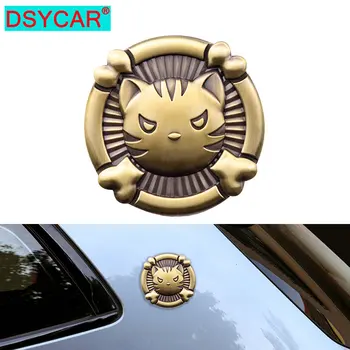 DSYCAR 1 бр. метален стикер за автомобил, череп на котка от с сплав, стръмни икона за автомобили, камиони, мотоциклети