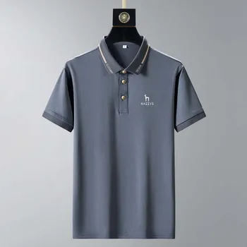 HAZZYS Мъжки облекла за голф, поло, памучен мъжка риза с ревери, обикновена модни летни тънки ежедневни свободни топове, тенис на кон