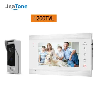 Jeatone 7-инчов Умен Дом Видео Звънец Монитор 1200TVL Външна Камера за Сигурност Домофонна система, Подкрепа за Отключване на вашата Система