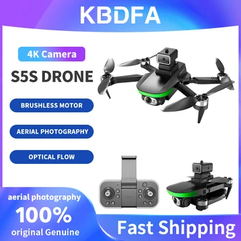KBDFA S5S Радио-управляеми безпилотни летателни апарати с камера с двойна 4K HD с Оптично позициониране на потока, Сгъваема Квадрокоптер с Wi-Fi, Играчки За Заобикаляне на препятствия, Подаръци
