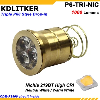 KDLITKER тройна Nichia 219BT led модул с висок CRI капацитет от 1000 лумена (диаметър 26,5 mm)
