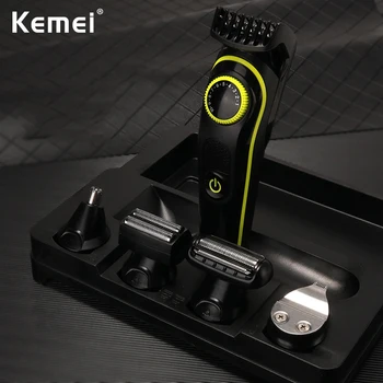 Kemei 5 в 1 LCD самобръсначка за дълга брада Електрическа самобръсначка Многофункционално USB акумулаторна машина за подстригване на коса в носа