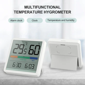 LCD цифров гигротермограф, стаен термометър, влагомер, уютна спалня, детска стая, наблюдение на околната среда, измерване на температура и влажност на въздуха