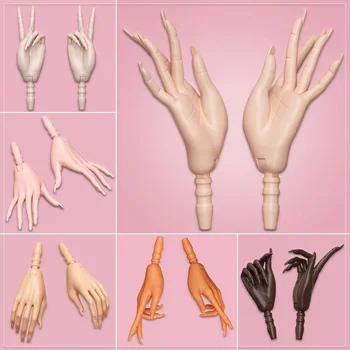 MENGF FR IT Ръце Розово Бял Черен Бял Бежов Цвят Куклени Ръце Аксесоари САМ 1/6 Куклен Декор Дълги Нокти Куклени Ръцете на резервни Части