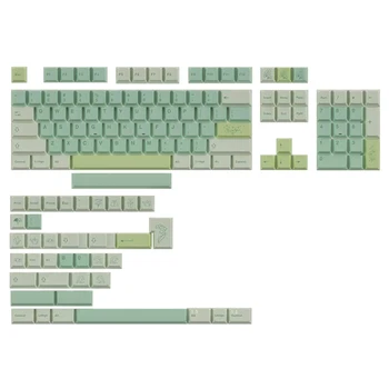PBT Капачки за ключове 143 GinkgoTheme DyeSublimation Зелен Набор от Капачки за Ключове CherryProfile за Момичета Механична Клавиатура