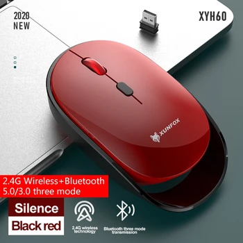 XYH60 2,4 Ghz Bluetooth Безжична детска мишка USB приемник 3 трансфер от 1600 точки на инч Безшумен Компютър Настолен КОМПЮТЪР Аксесоари за преносими компютри