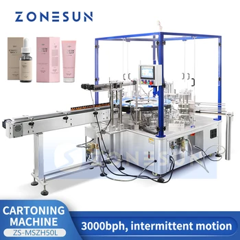 ZONESUN Автоматична вертикална машина за запечатване на кашони с обратна подаване на продукта, обзавеждане за опаковката в една картонена кутия с обратна подверткой ZS-MSZH50L