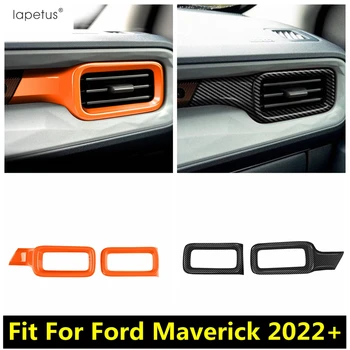 Авто Страничната Вътрешен Климатик Отдушник На Изхода Рамка Накладки За Ford Maverick 2022 2023 Оранжево/Аксесоари От Въглеродни Влакна Интериор