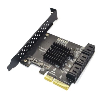 Адаптер SATA PCI E 6 Порта SATA 3,0 За PCI Express X4 Карта за разширяване SATA3.0 Pcie PCI-E SATA Контролер За твърд диск
