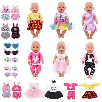 Аксесоари за кукольной дрехи от 3/4 предмети, поли, фотоапарати, чанти, комплект дрехи за кукли Kawaii 18 инча, кукла на възраждането, на нашето поколение
