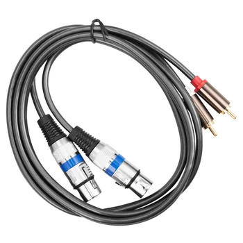Аудио кабел Hifi 2 Щепсела Rca към Xlr 3-Пинов Конектор за микшерного дистанционно управление Сервоусилвател на Двоен Xlr до Двойно Rca Кабел с шило 1,5 М