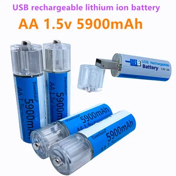 Батерия AA от 1,5 5900 ма USB акумулаторна литиево-йонна батерия батерия AA от 1,5 за дистанционно управление играчка лампа Batery + безплатна доставка