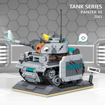 Военен мини танк, блок за детска указание на играчки, играчки за развитие на тухлена модел, строителен комплект, подходящ за деца, непоседливые тухли