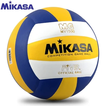 Волейбол MV1500 Размер 5 на ПУ супер твърд влакнести брендовый волейбольный топка за състезания на закрито Официален волейбол FIVB