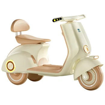 Детски електрически автомобил за каране на мотоциклет, електрическа триколка, прогулочный детски автомобил в ретро стил, детски 3-колесни акумулаторен автомобил