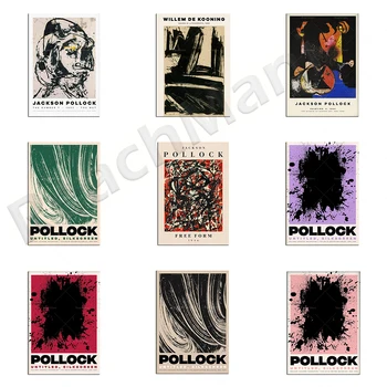 Джаксън Полок Абстрактна живопис върху платно, постери и щампи кошмарен Куадрос Стенни художествена картина начало декор