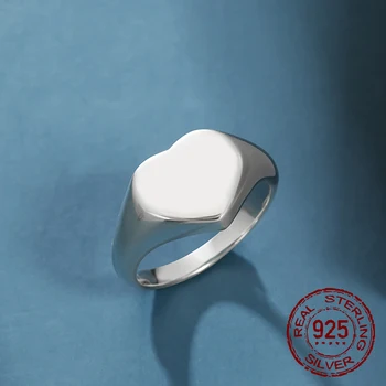 Елегантна женски пръстен с форма на сърце от сребро 925 проба, украса за годишнината, Свети Валентин, бижута за дами