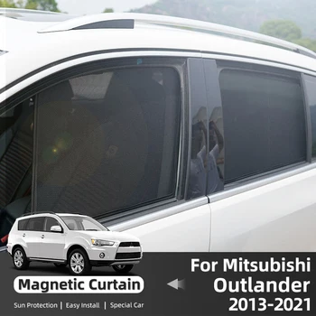 За Mitsubishi Outlander ES 2013-2021 Магнитен авто козирка Рамка предна предното стъкло завеса слънчеви очила заден страничен прозорец