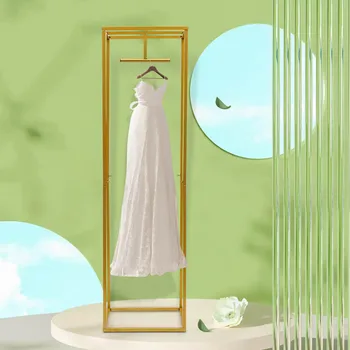 Златна желязната закачалка за дрехи, сватбена рокля, стойка за дрехи за младоженци