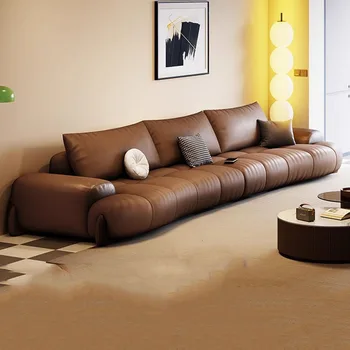 Индивидуален диван с прерязано, естествена кожа на контактната повърхност, лесен луксозен диван с висококачествена китайска реколта мебели за интериора на хапки
