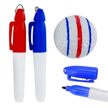 Инструмент за изравняване маркиране на топка за голф и 2 маркер дръжки за топки за голф Практичен и удобен инструмент за изравняване линия за рисуване