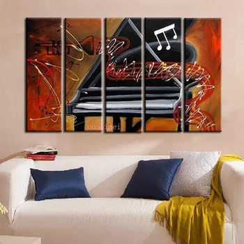 Картина от ръчно изработени върху платно Абстрактна музикална живопис без рамка за декорация на стените на стаята, картини за пиано, интериор на хотела/KTV Танцьорка