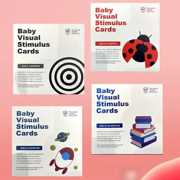 Картички за визуална стимулация на бебето, 16 бр. черно-бели флаш карти, карти за практикуване на любопитно дете за деца 0-3 години, новородено, черен, бял