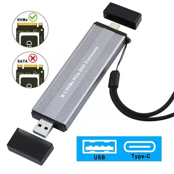 Корпус SSD M2 NVME M. 2 За Type C USB 3.1 Gen 2 10 Gbit/с Корпус USBC Външен Алуминиев корпус от легирана PCIe USBA за NVMe T9I6