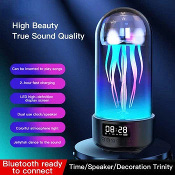 Креативен декоративна настолна лампа Говорител Mobile ръчна Медуза Bluetooth високоговорител Октопод Аудио Домашна цветна лампа подаръци