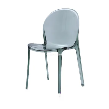 Креативен прозрачен дизайнерски стол за хранене домашен италиански мрежест червен пластмасов модерен минималистичен стол за почивка дизайнерски мебели
