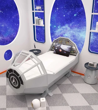 Креативни детски легла 1,5 м едно мебели за спални за момчета космически кораб легло, за момичета и момчета